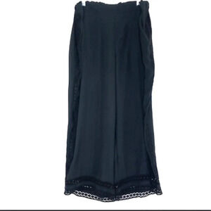 Sheer Crochet Detail Palazzo Pants